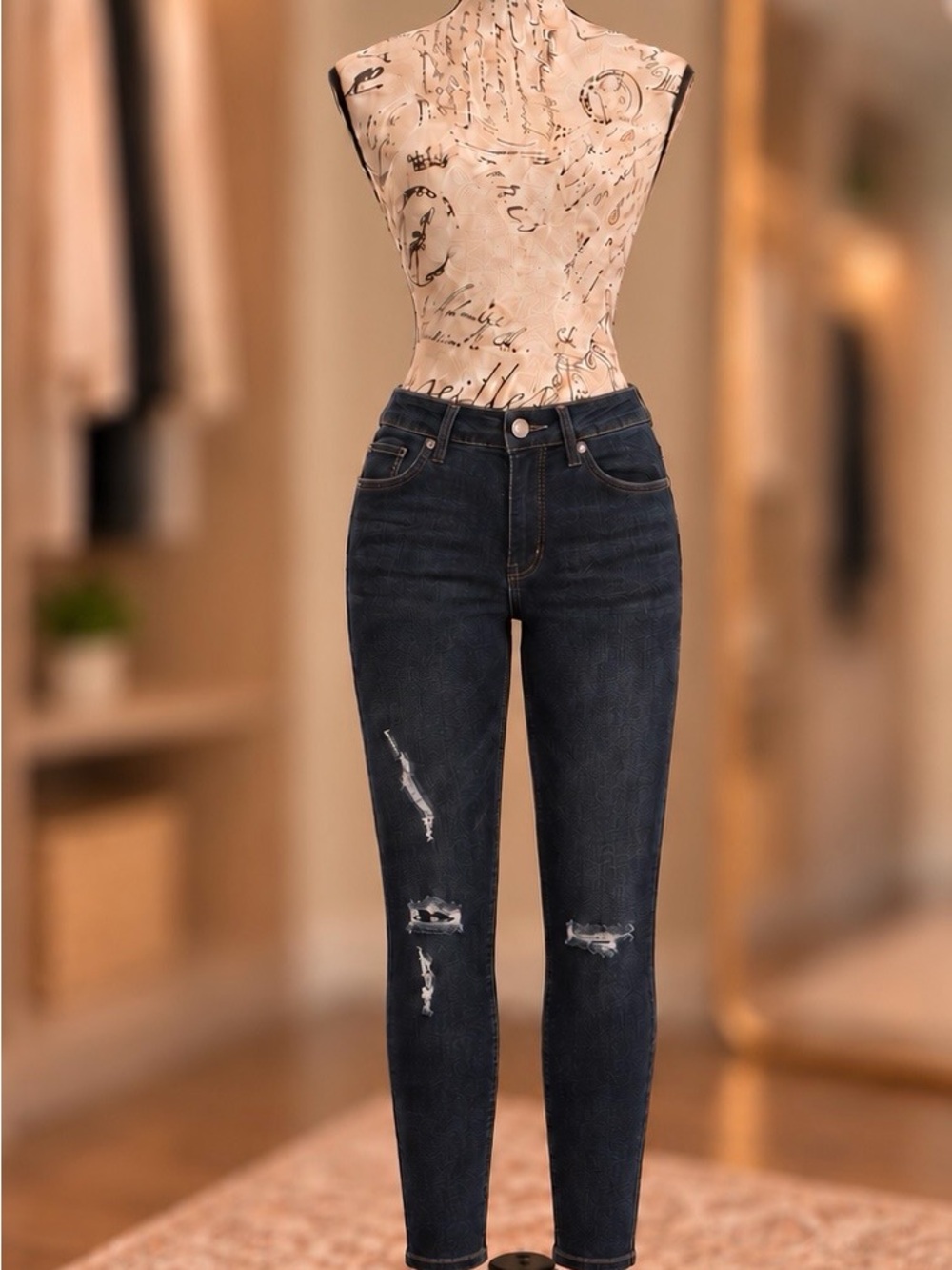 KanCan Dark Wash Distressed Skinny Jeans – Size 3/25